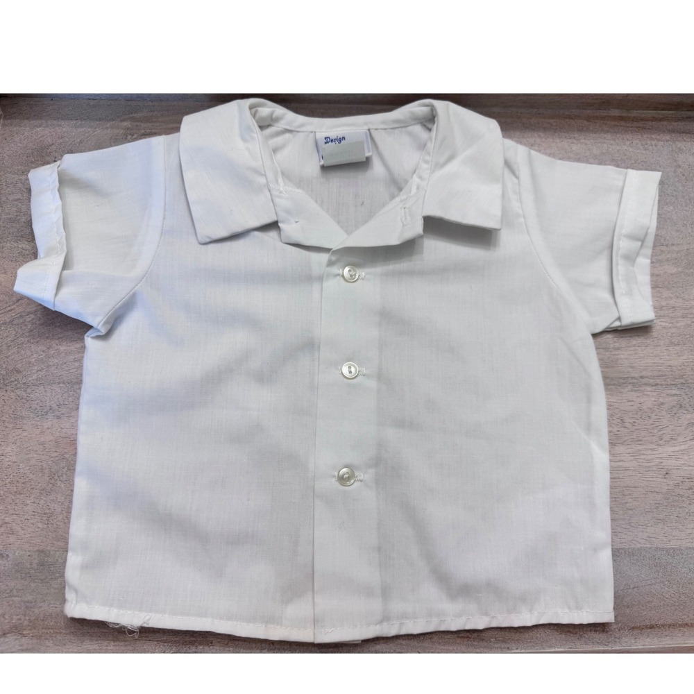 Goodlad Kids White Short Sleeve Button Down Shirt 18‎ Months Made in USA vintage